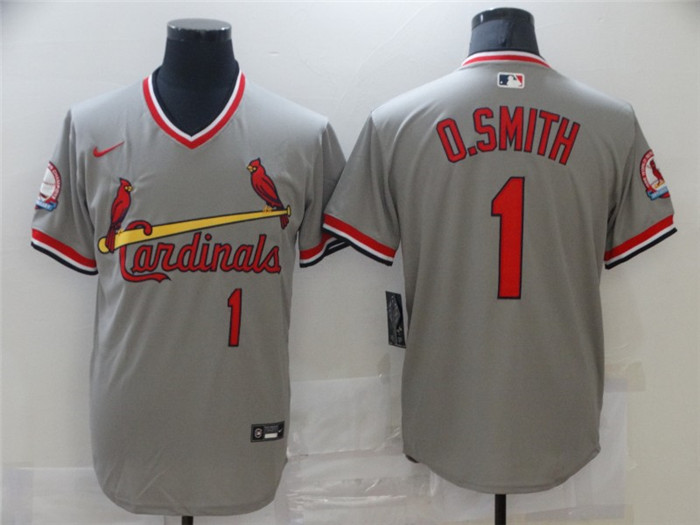 Cardinals #1 Ozzie Smith Grey Stitched Jersey