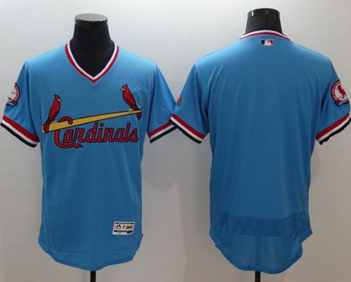 Cardinals Blank Light Blue Flexbase Authentic Collection Cooperstown Stitched Jersey
