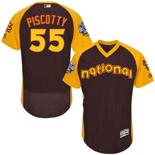 Cardinals #55 Stephen Piscotty Brown Flexbase Authentic Collection 2016 All-Star National League Stitched Jersey
