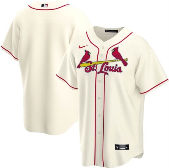 St. Louis Cardinals Blank Cream Cool Base Stitched Jersey