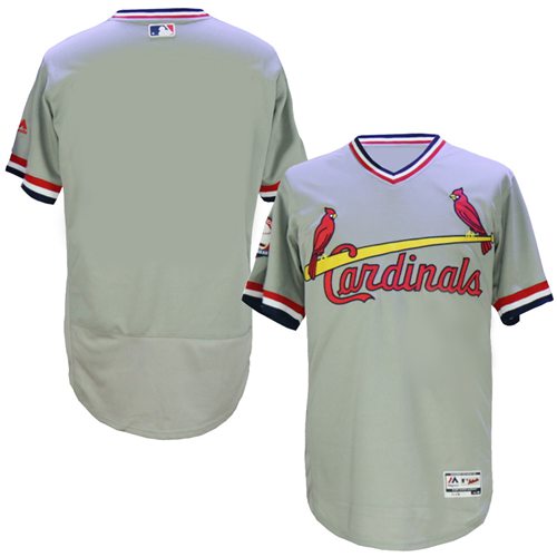 Cardinals Blank Grey Flexbase Authentic Collection Cooperstown Stitched Jersey