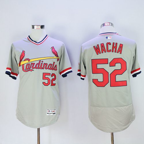 Cardinals #52 Michael Wacha Grey Flexbase Authentic Collection Cooperstown Stitched Jersey