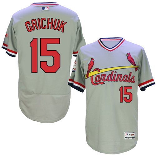 Cardinals #15 Randal Grichuk Grey Flexbase Authentic Collection Cooperstown Stitched Jersey