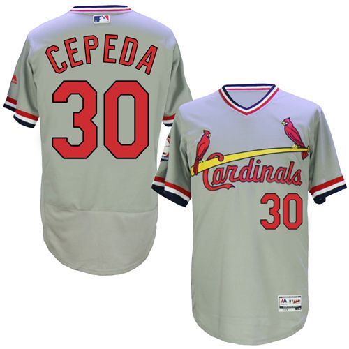 Cardinals #30 Orlando Cepeda Grey Flexbase Authentic Collection Cooperstown Stitched Jersey