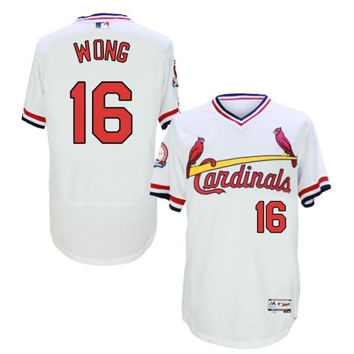 Cardinals #16 Kolten Wong White Flexbase Authentic Collection Cooperstown Stitched Jersey