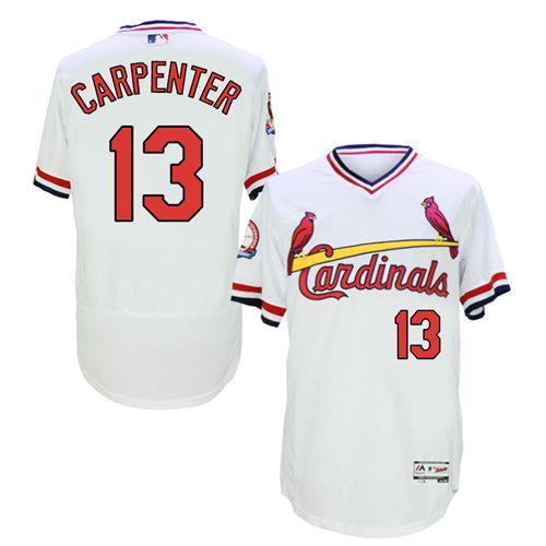 Cardinals #13 Matt Carpenter White Flexbase Authentic Collection Cooperstown Stitched Jersey