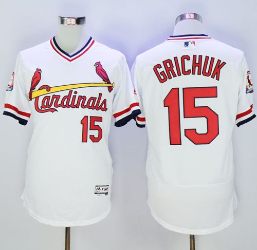 Cardinals #15 Randal Grichuk White Flexbase Authentic Collection Cooperstown Stitched Jersey