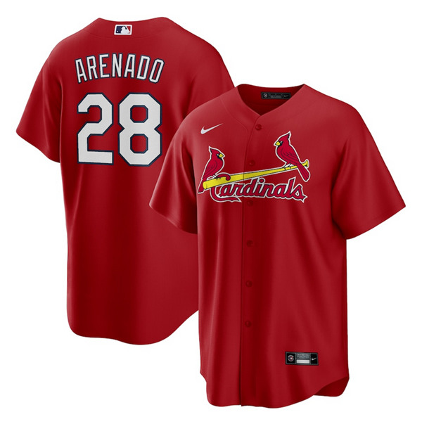 St. Louis Cardinals #28 Nolan Arenado Red Cool Base Stitched Jersey