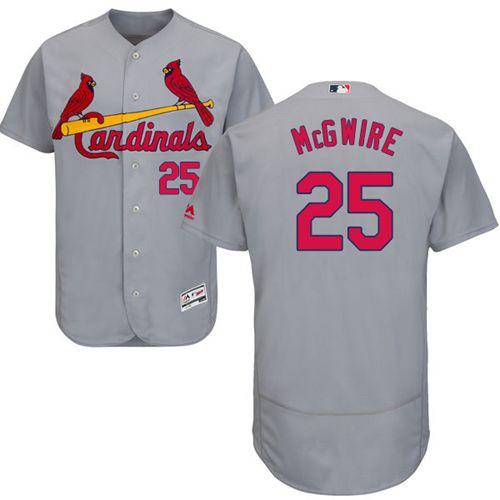 Cardinals #25 Mark McGwire Grey Flexbase Authentic Collection Stitched Jersey