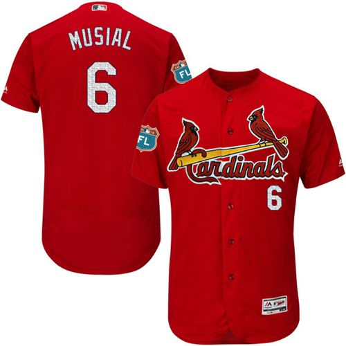Cardinals #6 Stan Musial Red Flexbase Authentic Collection Stitched Jersey