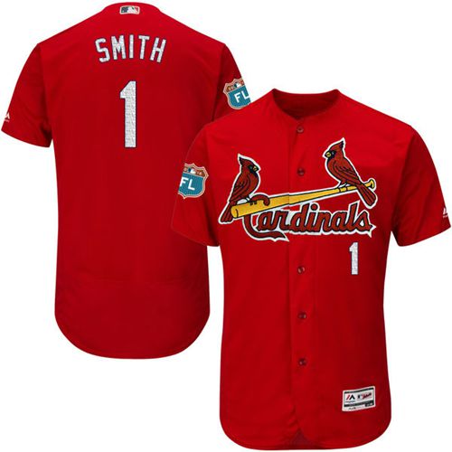 Cardinals #1 Ozzie Smith Red Flexbase Authentic Collection Stitched Jersey