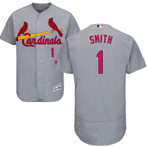 Cardinals #1 Ozzie Smith Grey Flexbase Authentic Collection Stitched Jersey