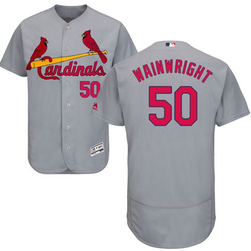 Cardinals #50 Adam Wainwright Grey Flexbase Authentic Collection Stitched Jersey