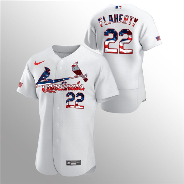 St. Louis Cardinals White #22 Jack Flaherty 2020 Stars Stripes Flex Base Stitched Jersey