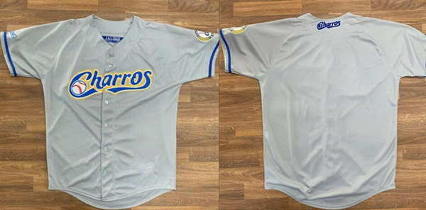 Charros De Jalisco Blank Gray Stitched Baseball Jersey