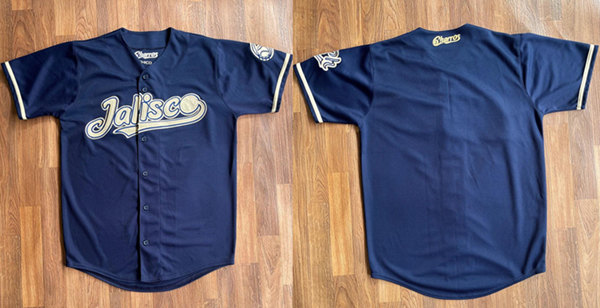 Charros De Jalisco Blank Navy Stitched Baseball Jersey