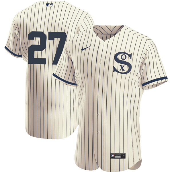 Chicago White Sox #27 Lucas Giolito 2021 Cream Navy Field Of Dreams Flex Base Stitched Jersey