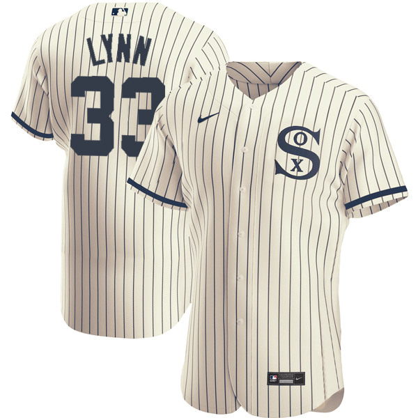 Chicago White Sox #33 Lance Lynn 2021 Cream Navy Field Of Dreams Name Number Flex Base Stitched Jersey
