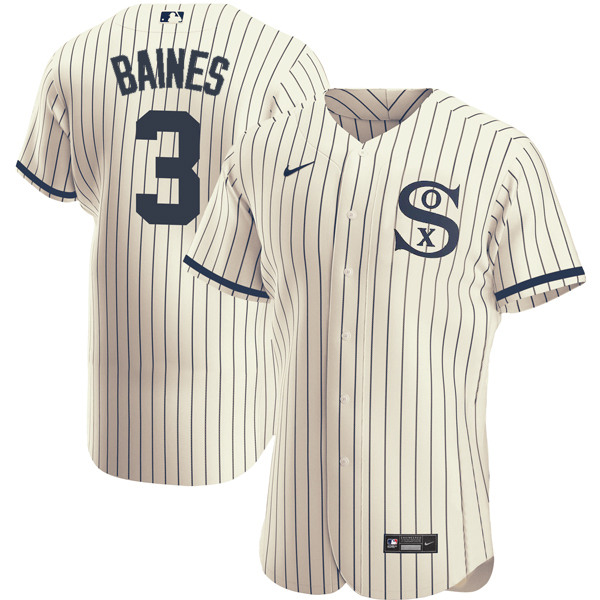 Chicago White Sox #3 Harold Baines 2021 Cream Navy Field Of Dreams Name Number Flex Base Stitched Jersey