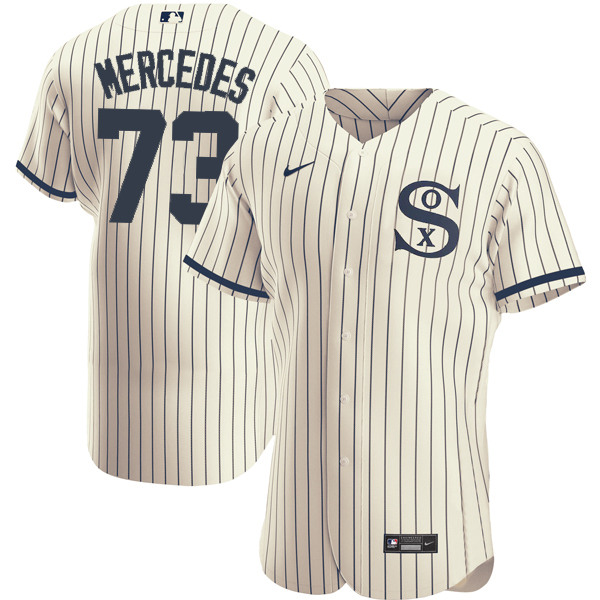Chicago White Sox #73 Yermin Mercedes 2021 Cream Navy Field Of Dreams Name Number Flex Base Stitched Jersey