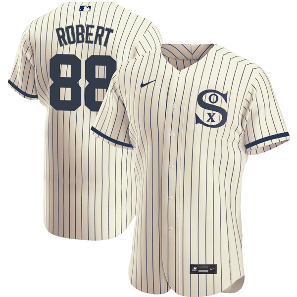 Chicago White Sox #88 Luis Robert 2021 Cream Navy Field Of Dreams Name Number Flex Base Stitched Jersey