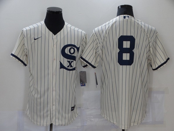 Chicago White Sox #8 Bo Jackson 2021 Cream Navy Field Of Dreams Cool Base Stitched Jersey