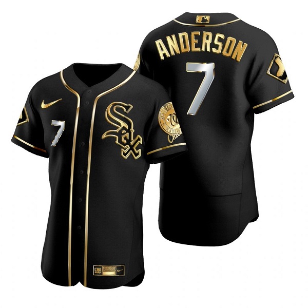 Chicago White Sox #7 Tim Anderson Black Gold Flex Base Stitched Jersey