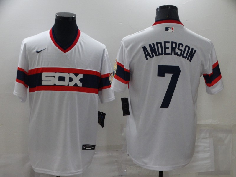 Chicago White Sox #7 Tim Anderson Throwback Cool Base Stitched Jersey
