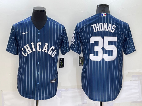Chicago White Sox #35 Frank Thomas Navy Cool Base Stitched Jersey