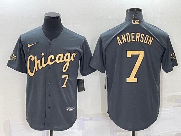 Chicago White Sox #7 Tim Anderson Charcoal 2022 All-Star Cool Base Stitched Baseball Jersey