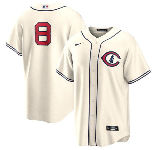 Chicago Cubs #8 Ian Happ Cream 2022 Field Of Dreams Cool Base Stitched Baseball Jersey