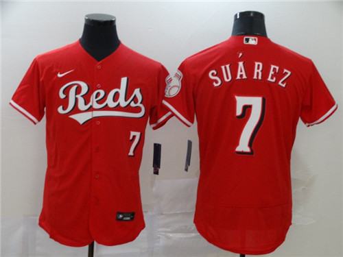 Cincinnati Reds #7 Eugenio Suárez Reds Flex Base Stitched Jersey