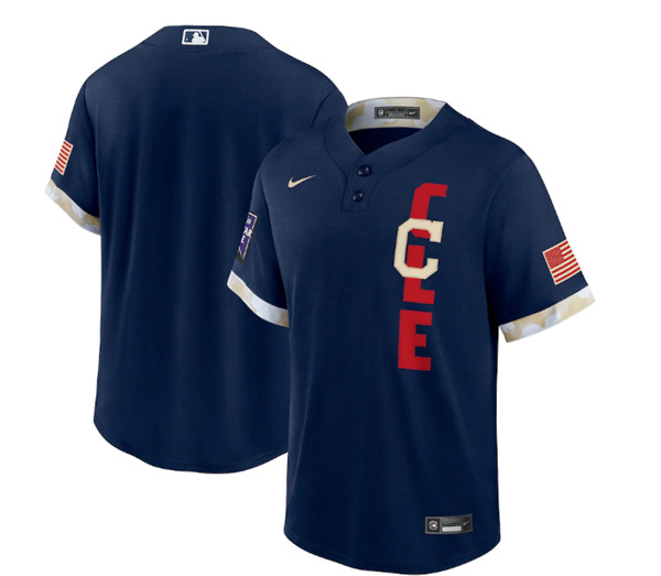 Cleveland Indians Blank 2021 Navy All-Star Cool Base Stitched Jersey