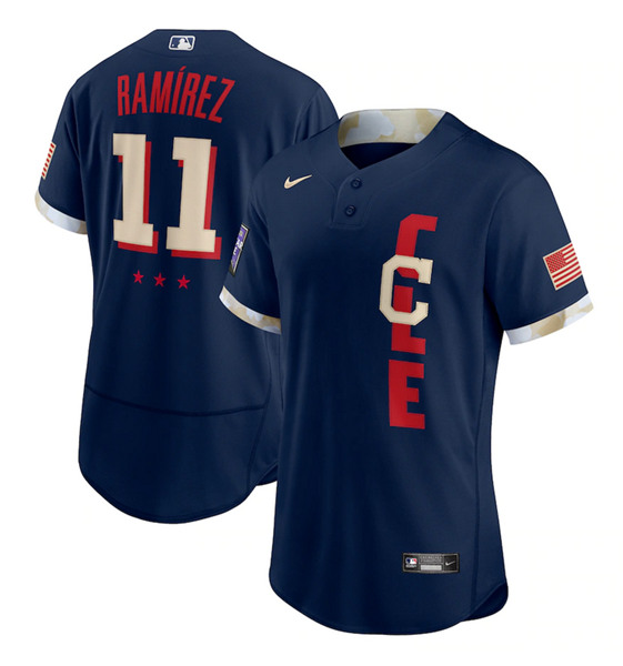 Cleveland Indians #11 José Ramírez 2021 Navy All-Star Flex Base Stitched Jersey