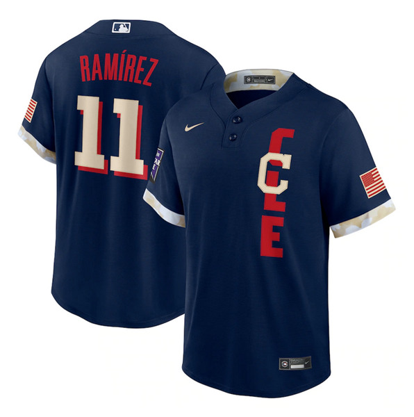 Cleveland Indians #11 José Ramírez 2021 Navy All-Star Cool Base Stitched Jersey