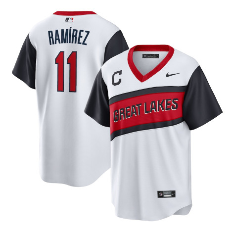 Cleveland Indians #11 José Ramírez 2021 White Little League Classic Home Cool Base Stitched Baseball Jersey