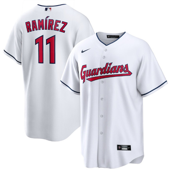 Cleveland Guardians #11 José Ramírez White Cool Base Stitched Baseball Jersey