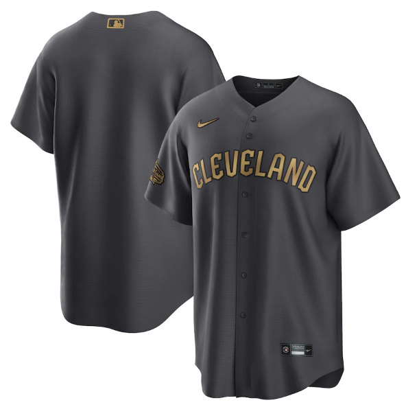 Cleveland Guardians Blank Charcoal 2022 All-Star Cool Base Stitched Baseball Jersey