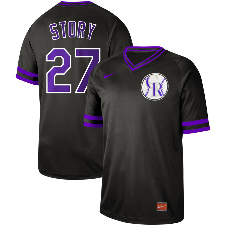 Colorado Rockies #27 Trevor Story Black Cooperstown Collection Legend Stitched Jersey