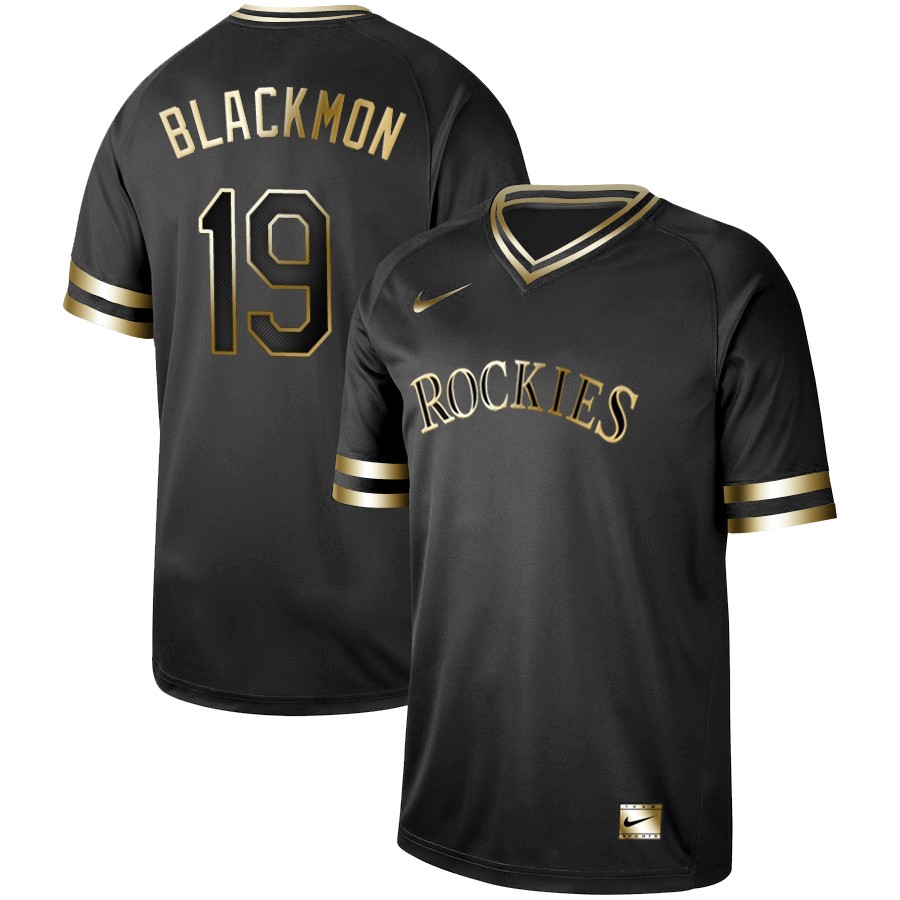 Colorado Rockies #19 Charlie Blackmon Black Gold Stitched Jersey