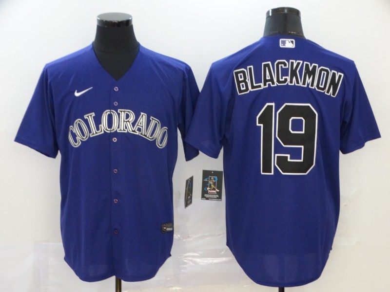 Colorado Rockies #19 Charlie Blackmon Blue Cool Base Stitched Jersey