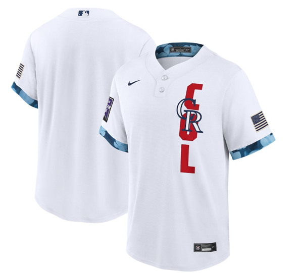 Colorado Rockies Blank 2021 White All-Star Cool Base Stitched Jersey