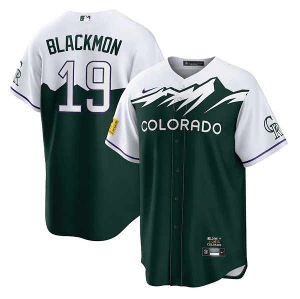 Colorado Rockies #19 Charlie Blackmon Green 2022 City Connect Stitched Baseball Jersey