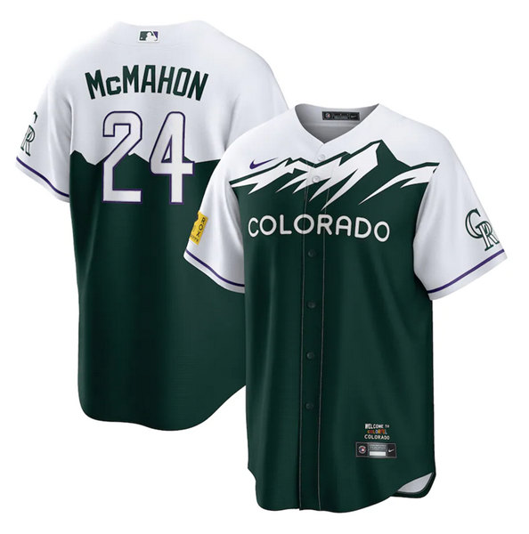 Colorado Rockies #24 Ryan McMahon Green 2022 City Connect Stitched Baseball Jersey
