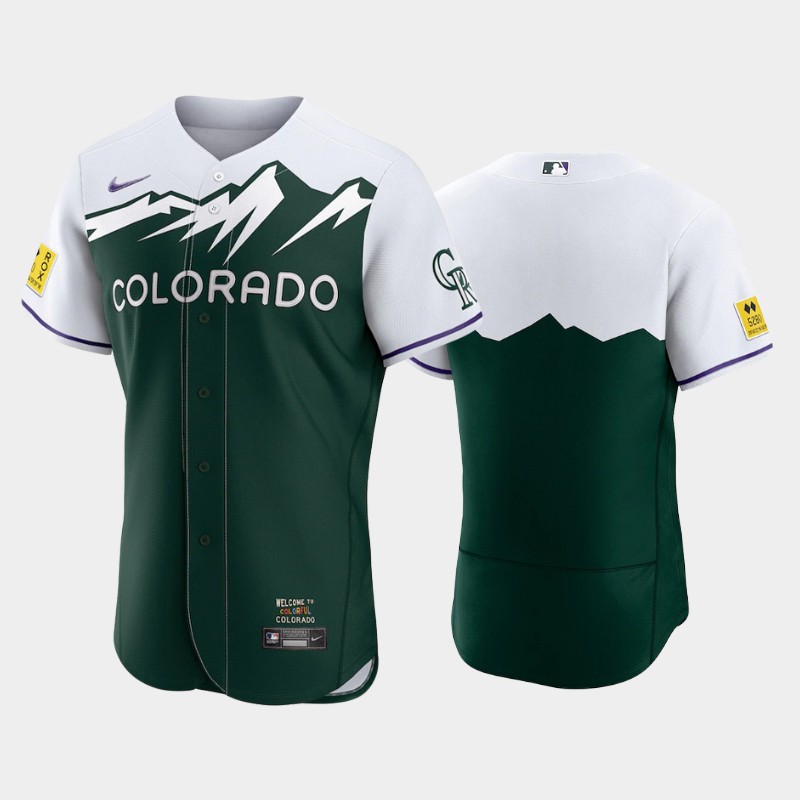 Colorado Rockies Blank 2022 Green City Connect Flex Base Stitched Jersey