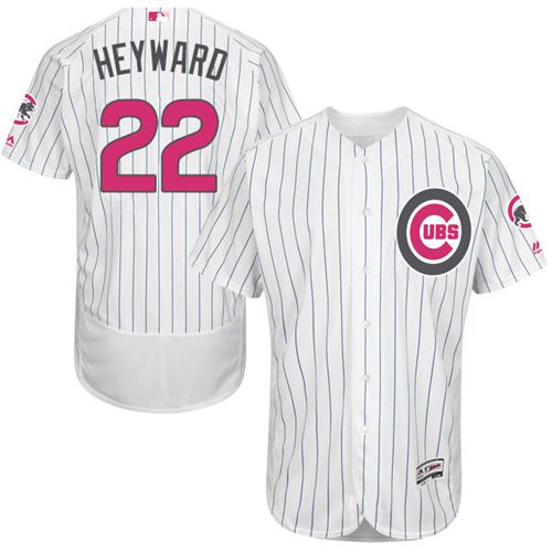 Cubs #22 Jason Heyward White(Blue Strip) Flexbase Authentic Collection 2016 Mother's Day Stitched Jersey
