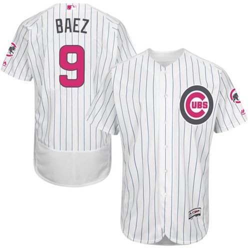 Cubs #9 Javier Baez White(Blue Strip) Flexbase Authentic Collection 2016 Mother's Day Stitched Jersey
