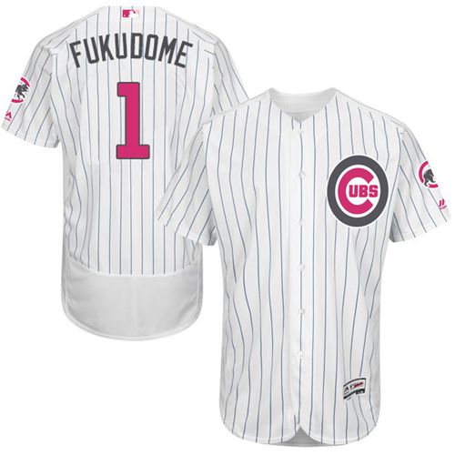 Cubs #1 Kosuke Fukudome White(Blue Strip) Flexbase Authentic Collection 2016 Mother's Day Stitched Jersey