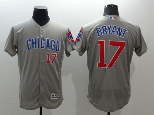 Cubs #17 Kris Bryant Grey Flexbase Authentic Collection Road Stitched Jersey