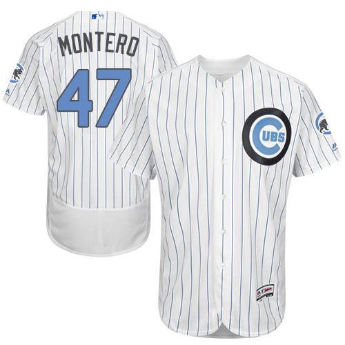 Cubs #47 Miguel Montero White(Blue Strip) Flexbase Authentic Collection 2016 Father's Day Stitched Jersey